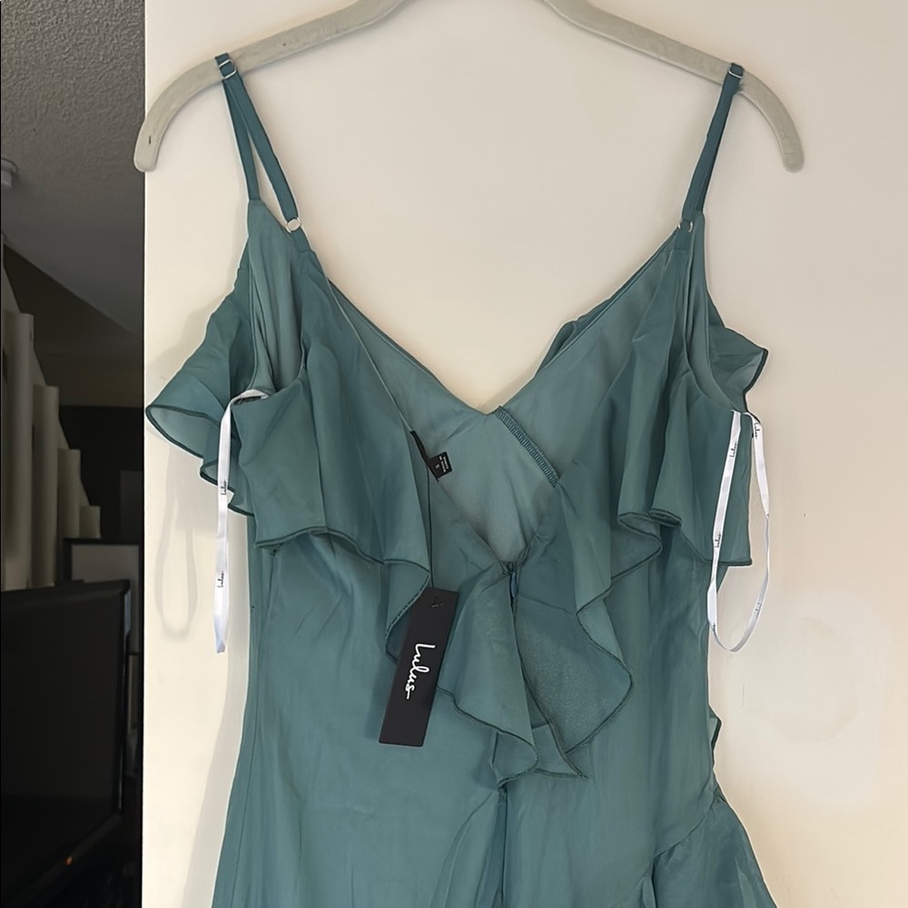 Lulus Asymmetrical Ruffled Midi Dress - Picture 5 of 8